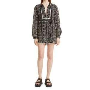 Baum Und Pferdgarten Nixie Black and White Print Eyelet Romper
